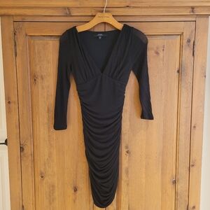 Ruched Black Dress